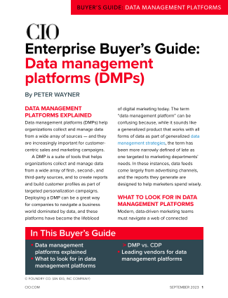 Download our data management platform (DMP) enterprise buyer’s guide