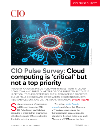 Download our CIO Pulse enterprise cloud computing survey